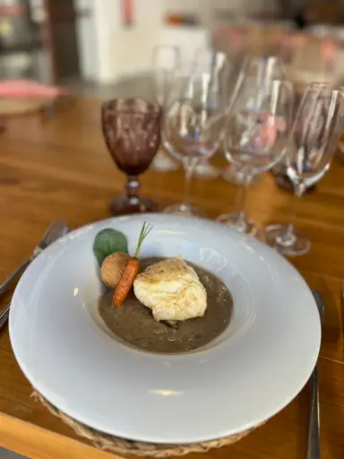 [PRI101] Taco de rape con crema de boletus, panipuri y hoja de ostra